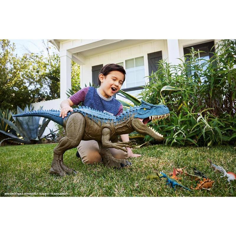 Jurassic World Super Colossal Dinosaur Action Figure, Large Allosaurus Dino Toy with Eating Feature, 3+ Feet Long