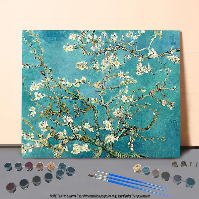 Cherry Blossom Tree Pattern DIY Painting By Numbers Kit, 1 Set DIY Paint By Numbers Kit, DIY Wall Art Painting for Home Living Room Bedroom Decor