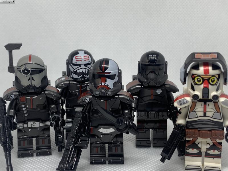 Bad Batch Minifigures Star Clone Wars Clone Trooper Hunter Wrecker Tech Echo Crosshair