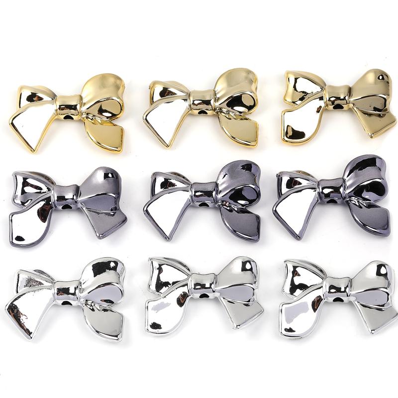 100Pcs UV plated hole bow to make diy headband mobile phone case chain decoration car pendant material