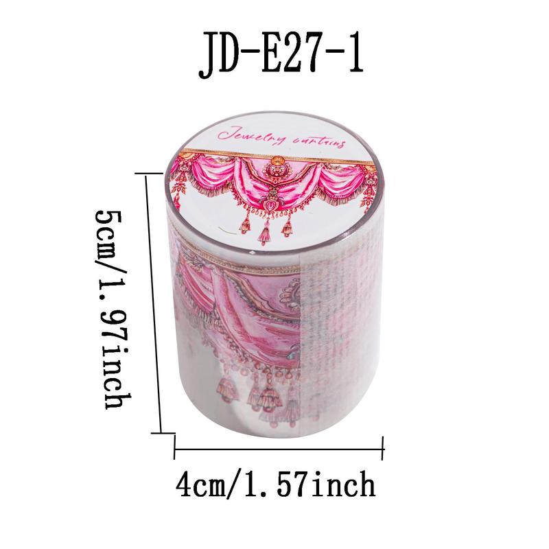 Floral Pattern Washi Tape, 1 Roll Glitter Scrapbooking & Stamping Tape, DIY Decorative Tape for Journal Making, Gift Wrapping, Greeting Card, Christmas Gift