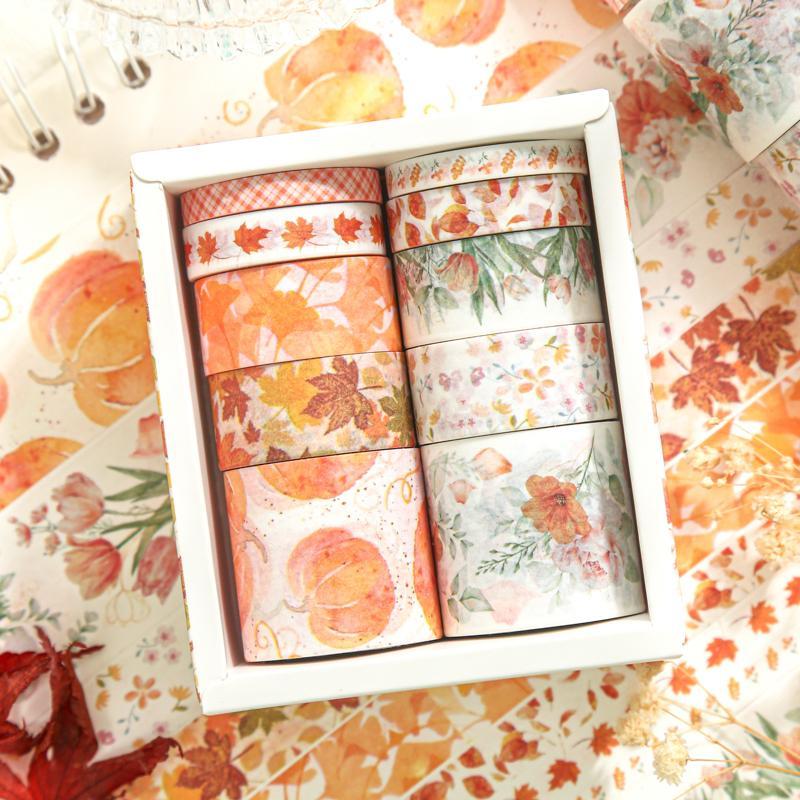 Decorative Washi Tape Set, 10pcs Colorful DIY Slim Paper Tape, Decor Tape for DIY Art Gift Packaging, Unique Valentines Day Gifts