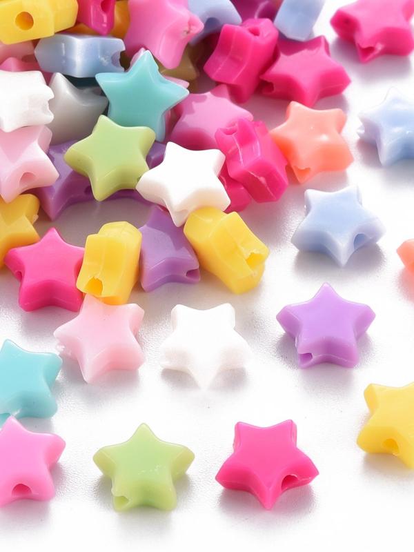 Mixed Color Star Shaped Beads, 200pcs Acrylic Beads for DIY Jewelry Making, Fashion Accessories for Women & Girls