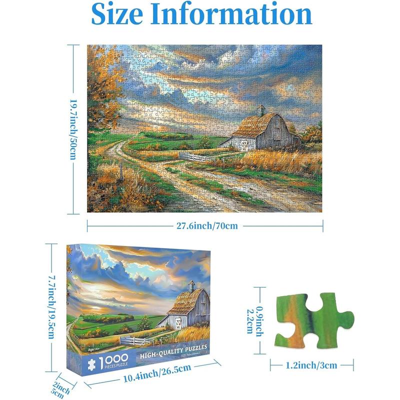 1000 Pieces Jigsaw Puzzles for Adults Country Road Puzzle 1000 Pieces Puzzles for Adults 1000 Pieces Jigsaw Puzzles Countryside 1000 Pieces for Adults Jigsaw Puzzles 1000 Pieces, Puzzles 1000 Piece