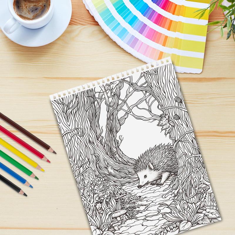 Magic Forest Theme Coloring Painting, Fun and Simple Pattern Design, Great Party Gift for Christmas, Valentine's Day and Other Holidays