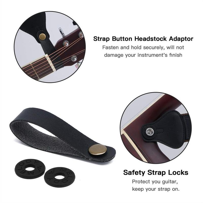 Guitar Strap and Picks Set, 10pcs set, Guitar Strap and 5 Guitar Picks and 1 Pick Holder 1 Holding Strap and 2 Washers for Bass, Electric & Acoustic Guitar