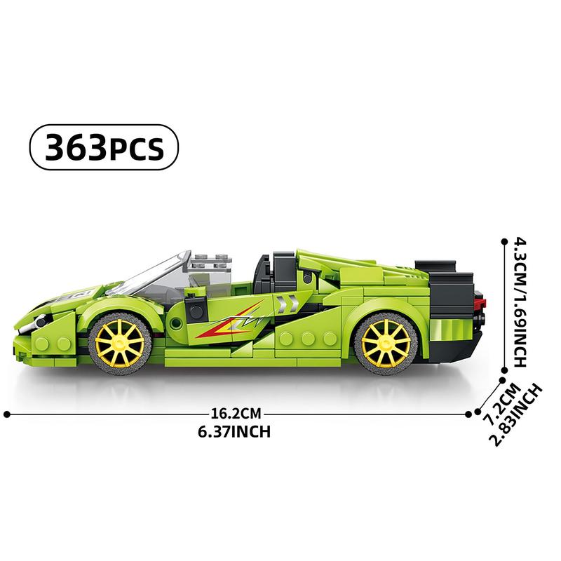 Green Super Car Building Blocks, 363pcs box Model Car Building Blocks, Creative Blocks Building Toy for Kids & Adults