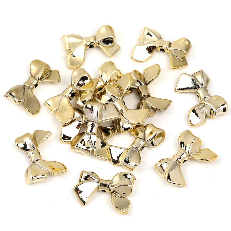 100Pcs UV plated hole bow to make diy headband mobile phone case chain decoration car pendant material