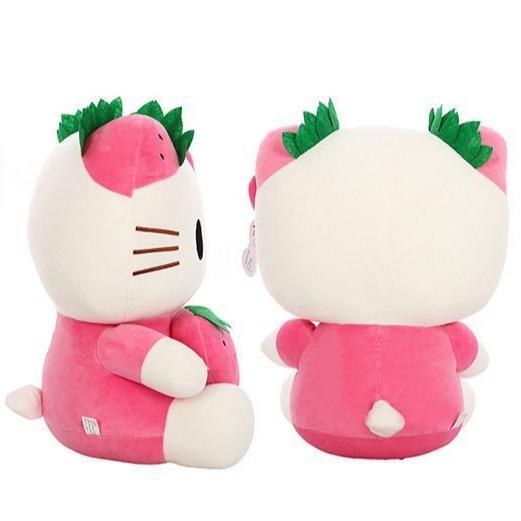 Kitty Plush Toys 8.6 inch Kawaii Cartoon Strawberry Stuffed Animals Doll Cute Kitty Soft Plush Figure Toys Birthday Gifts for Girls