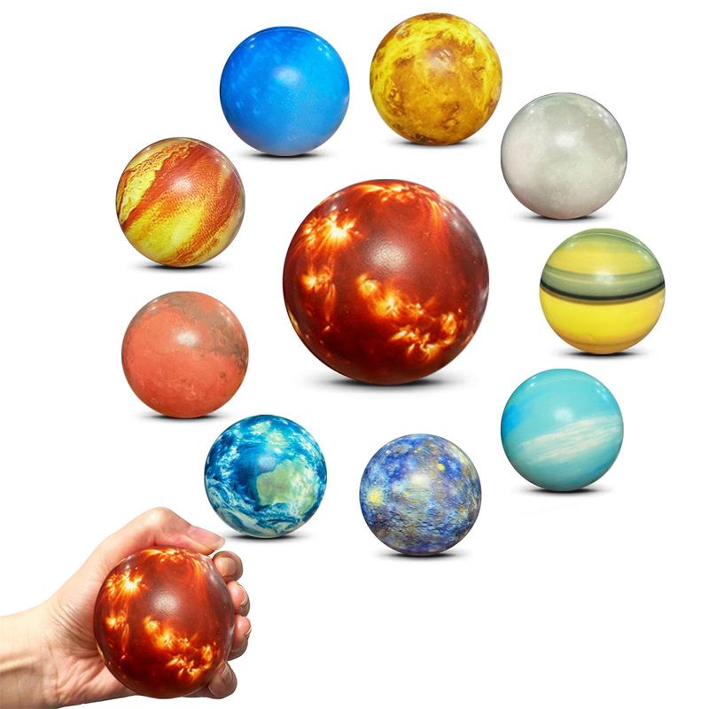 10 Pcs Planets for Kids Solar System Toys, Fun Party Favors Solar Planet Balls Toys for Boys