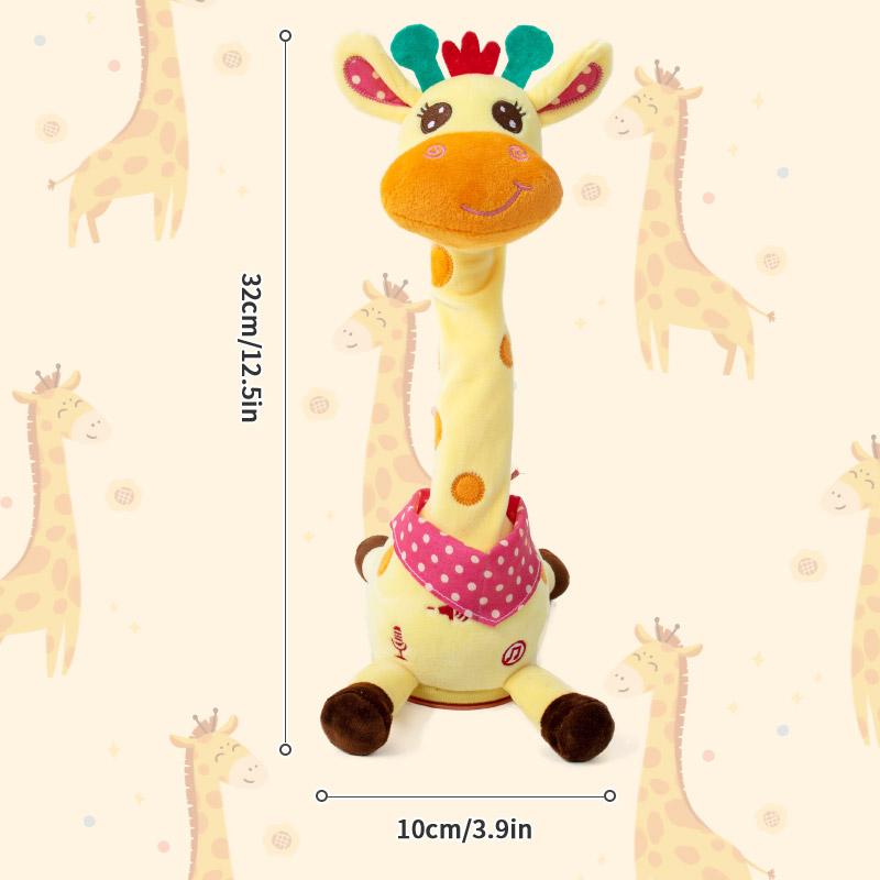 Talking Giraffe Stuffed Toys, Christmas Gifts Volume Adjustment Dancing Singing Animal Light Up Toys Repeat What You Say