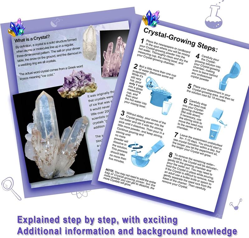 Educiro Crystal Growing Science Kit - Fun and Educational STEM Experiments Grow Fast in 3-4 Days