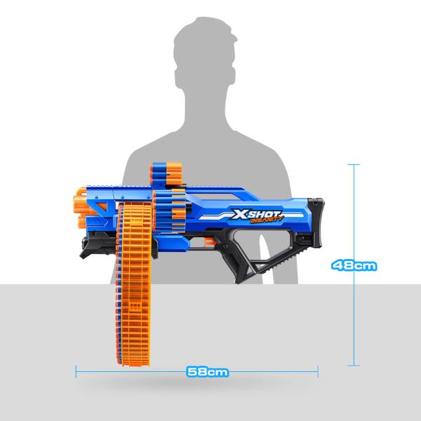 XSHOT Insanity Mad Mega Barrel (72 Darts), Air Pocket Technology, Outdoor blaster by ZURU, Ages 8+