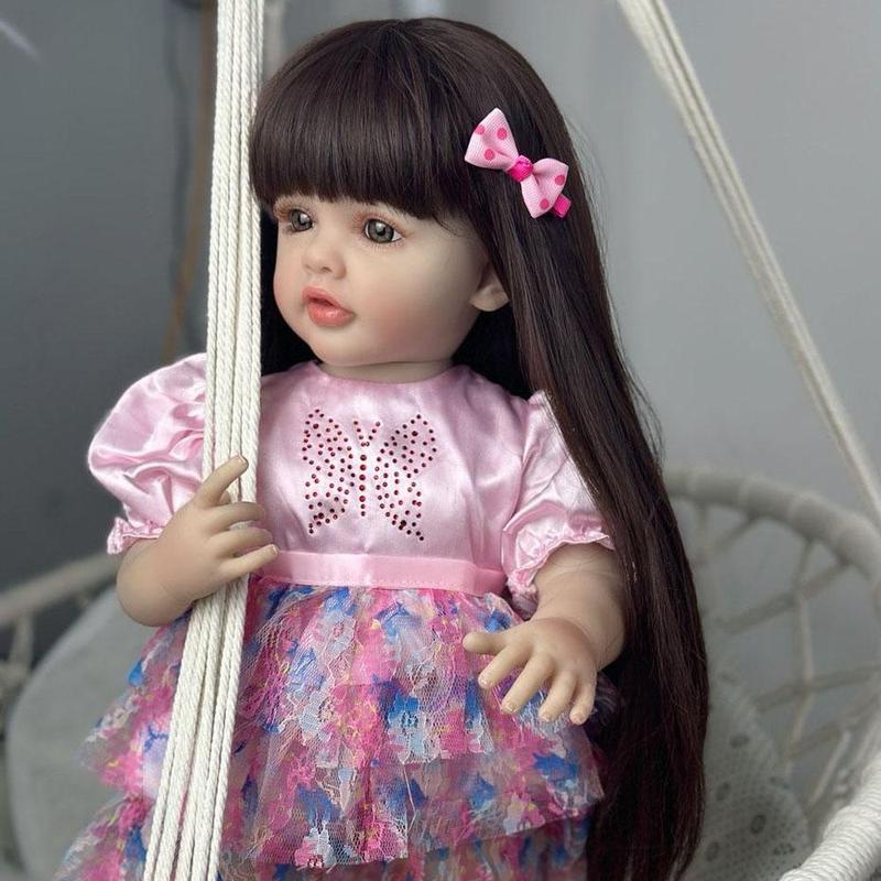 Life-like Reborn Teenager Girl Doll, Full Soft Silicone Body Reborn Doll, Lovely Dress Up Toy, 55 CM Silicone Reborn Baby Doll, Creative Birthday and Holiday Gift Options