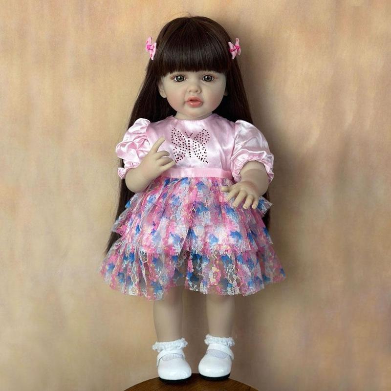 Life-like Reborn Teenager Girl Doll, Full Soft Silicone Body Reborn Doll, Lovely Dress Up Toy, 55 CM Silicone Reborn Baby Doll, Creative Birthday and Holiday Gift Options