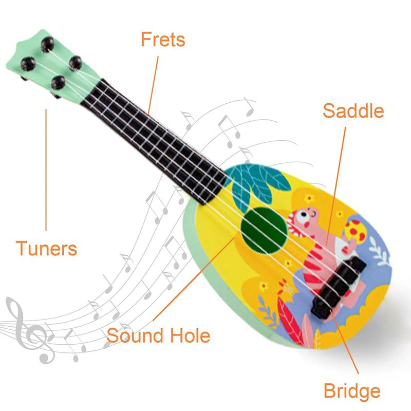 Dinosaur Musical Toy Guitar for Kids, Ukulele Instrument Kid Educational Play Toy for Boys Girls, Birthday Christmas Gift for Children