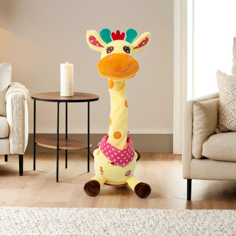 Talking Giraffe Stuffed Toys, Christmas Gifts Volume Adjustment Dancing Singing Animal Light Up Toys Repeat What You Say