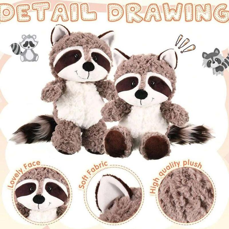 Cute Raccoon Design Stuffed Toy, 9.84inch Soft Plush Animal Doll, Birthday Holiday Festival Decor, Perfect Gifts for Kids