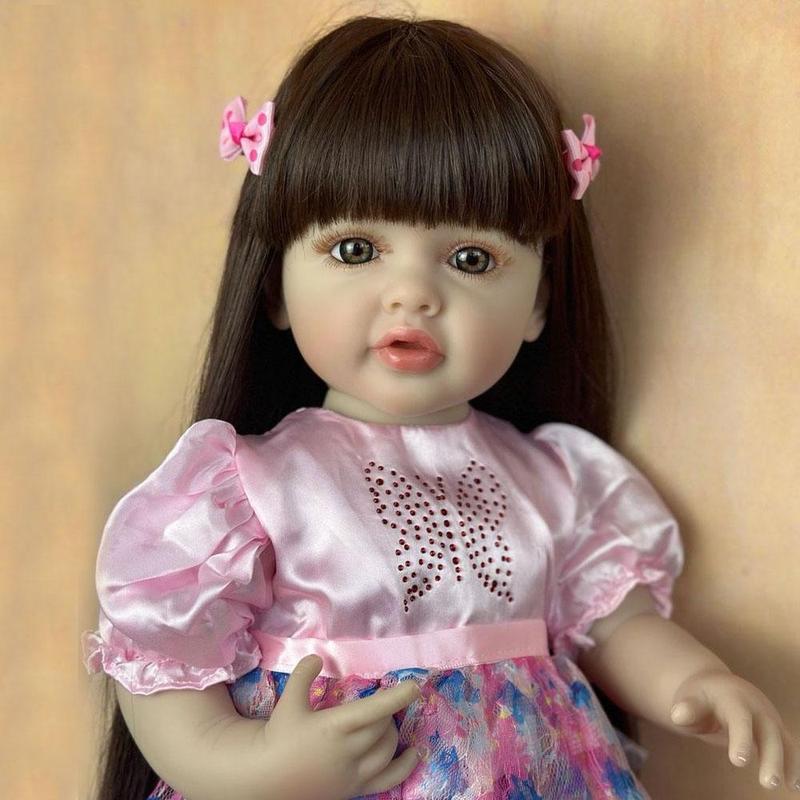 Life-like Reborn Teenager Girl Doll, Full Soft Silicone Body Reborn Doll, Lovely Dress Up Toy, 55 CM Silicone Reborn Baby Doll, Creative Birthday and Holiday Gift Options