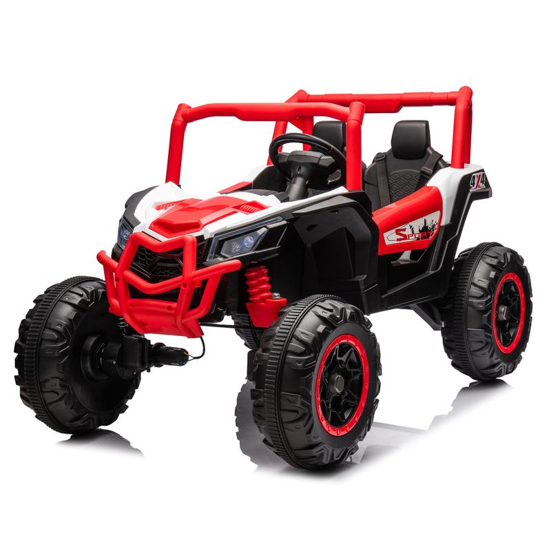 24V Ride On XXL UTV car for kid,2seater with two safety belts, Side by Side 4x4 Ride on Off-Road Truck with Parent Remote Control, Battery Powered Electric Car w High Low Speed, two safety belts.