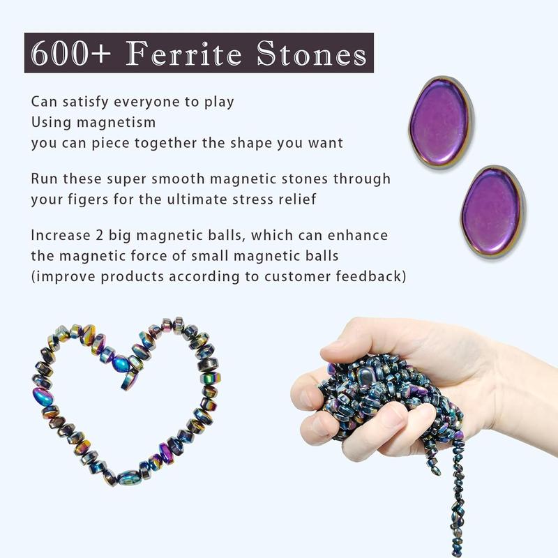 Fidget Toys Adults, Over 600pcs Magnetic Beads for Anxiety Crags Magnetic Putty Desk Toys for Office for Adults