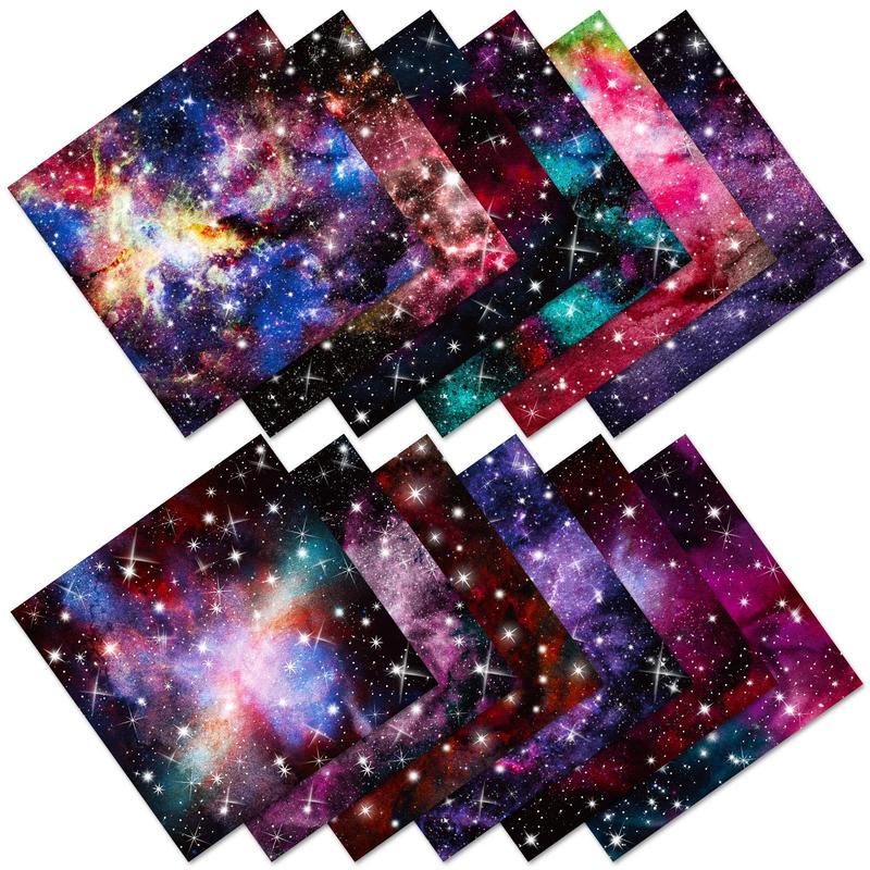 24pcs Starry Sky Pattern Material Paper, Handbook Background Paper, DIY Decorative Supplies, Scrapbooking & Journal Making And Gift Wrapping