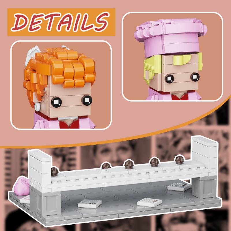 2 in 1 Lucy Figures Building Blocks Set, Ideal for Couples, Perfect Halloween Toys and Gifts for Fans and Kids (455pcs)