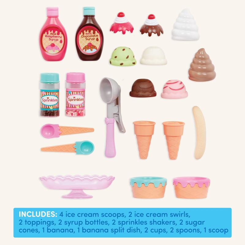 Play Circle- Toy Food – Ice Cream Set – Kitchen Accessories For Kids- Pretend Play- Sweet Treats Ice Cream