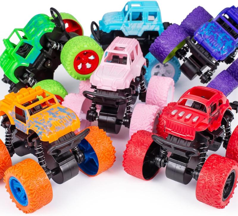 Friction Powered Toy Cars for Boys & Girls - 6 Pack Monster Truck Toys for Kids, Sand Beach Gifts Vehicles, 3-8 Years Old Christmas Gift