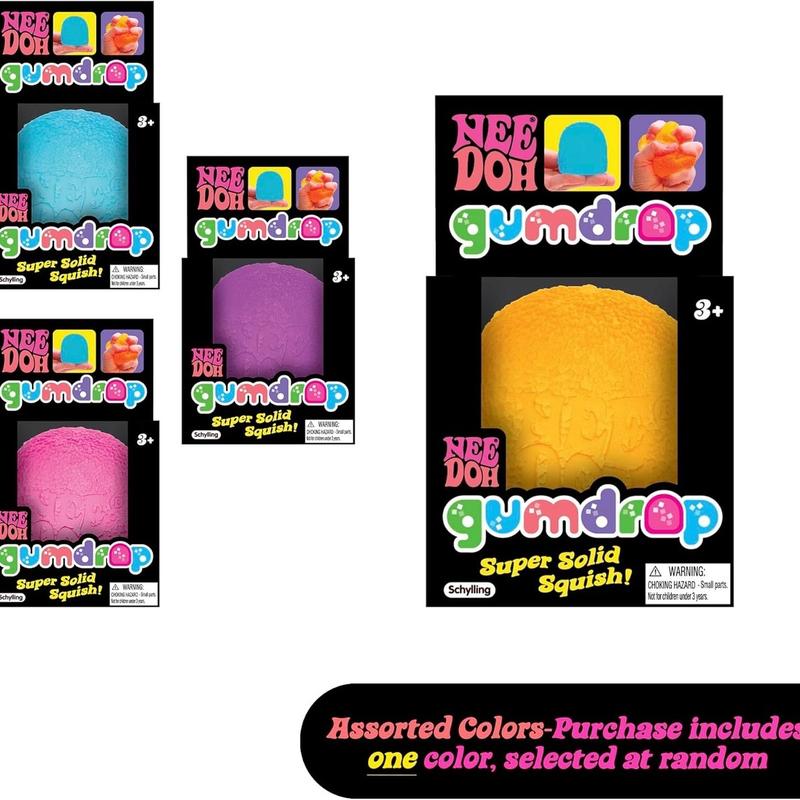 Schylling NeeDoh Gumdrop - Sensory Toy with Textured, Neon-Colored Squeeze-Gumdrop Shape in 4 Colors - One Random Color toys