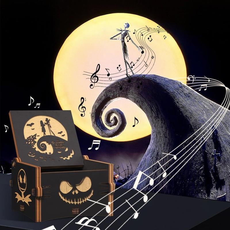 The Nightmare Before Christmas Music Box - Engraved Mini  Music Box Gift, Melody This is , Home Decor for  Thanksgiving Christmas Boys and Girls