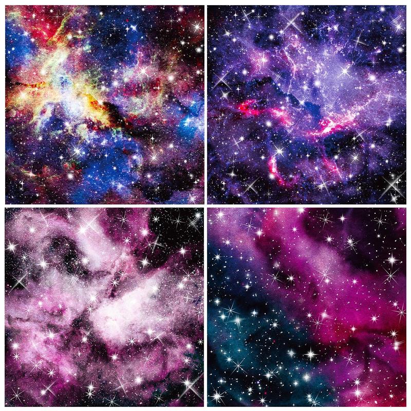 24pcs Starry Sky Pattern Material Paper, Handbook Background Paper, DIY Decorative Supplies, Scrapbooking & Journal Making And Gift Wrapping