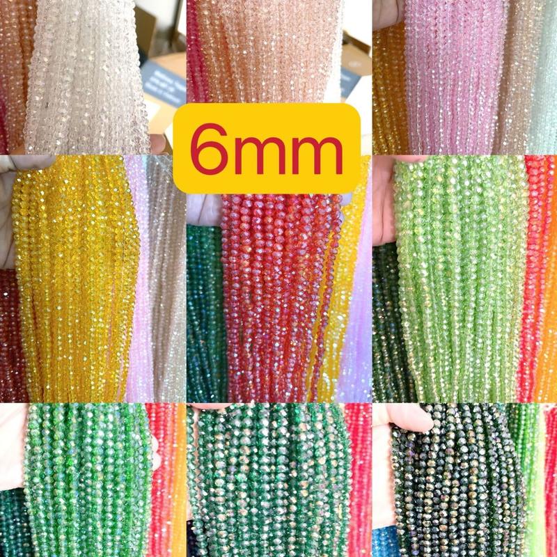 DIY 6mm flat crystal faceted glass beads Porcelain beads bracelet kit jewelry making