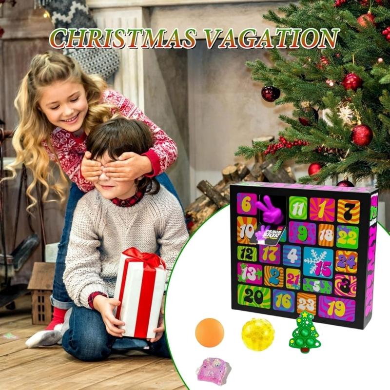 Nee Doh Squishmas Advent Calendar 2024, Nee doh advent calendar, Christmas Squishy Advent Calendar 2025, 24 Day Squishies Christmas Countdown Calendar with 24 Piece Mini Squeeze Tοys Xmas Gift