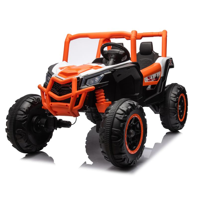 24V Ride On XXL UTV car for kid,2seater with two safety belts, Side by Side 4x4 Ride on Off-Road Truck with Parent Remote Control, Battery Powered Electric Car w High Low Speed, two safety belts.