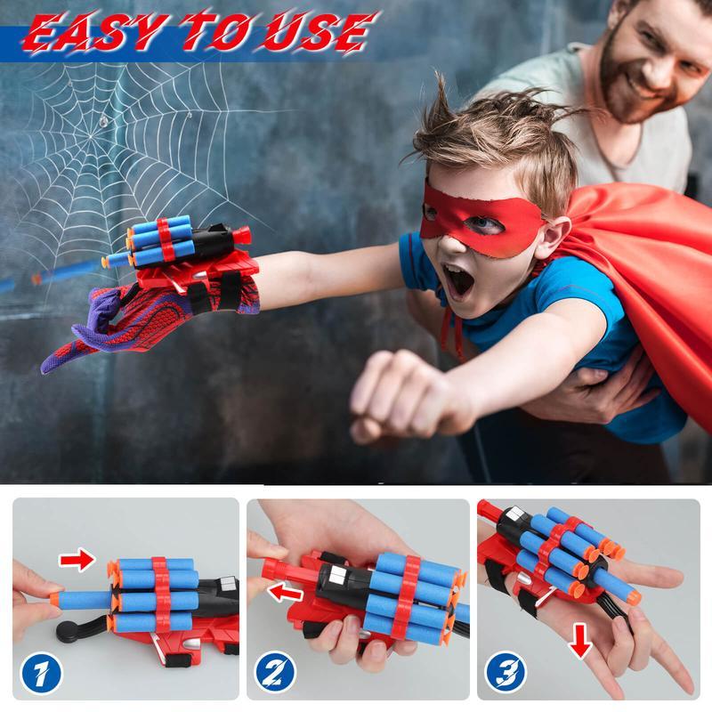 Web Shooters Toy 2 Pack,Web Slinger Toys with Spider Glove Launcher,Toys for Young Men Women's Christmas Gift, Halloween Present, Black Friday Gifts