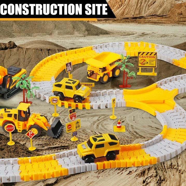 276 PCS Construction Race Tracks Toy for Kids Truck Car Engineering Road Playset