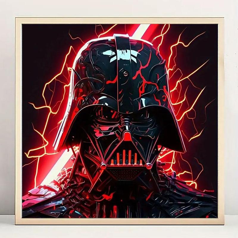 Star Wars Theme Darth Vader Pattern DIY Diamond Arts Colorful Painting Kit without Frame, DIY 5D Diamond Art Painting for Home Bedroom Wall Decor