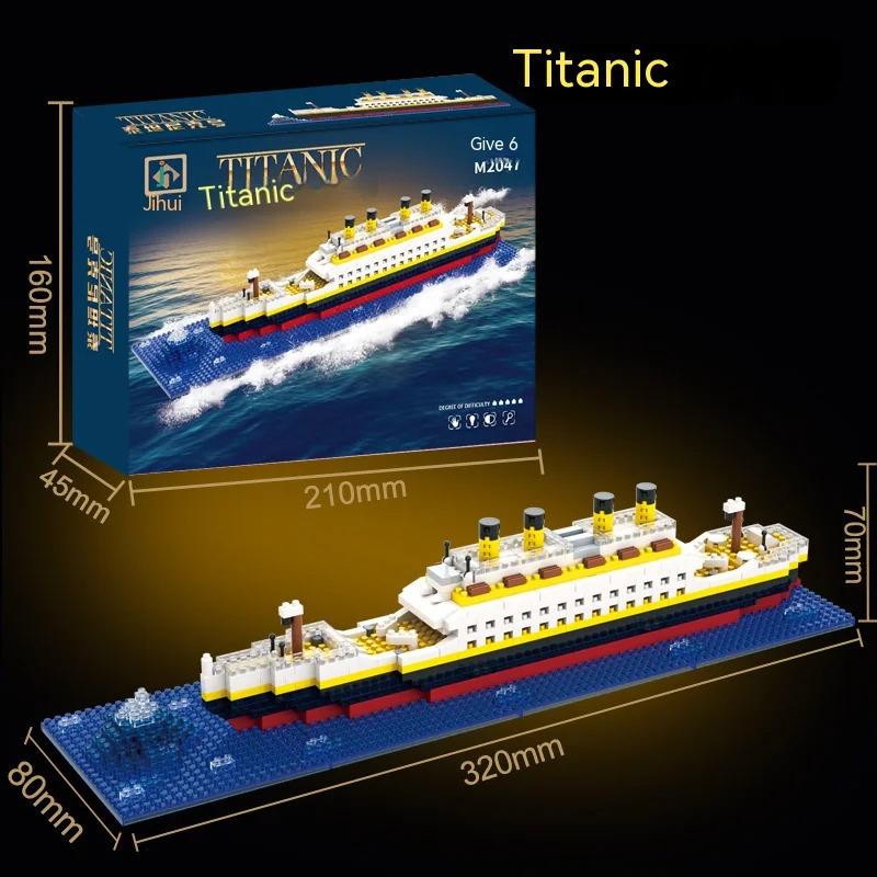 Titanic Giant Ship Boat Building Blocks Luxury Iceberg Cruise Wreck Set Micro City DIY Model Bricks Toys For Children Adult Gift