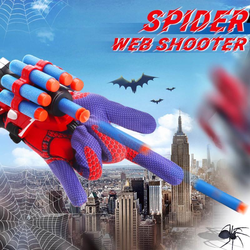 Web Shooters Toy 2 Pack,Web Slinger Toys with Spider Glove Launcher,Toys for Young Men Women's Christmas Gift, Halloween Present, Black Friday Gifts