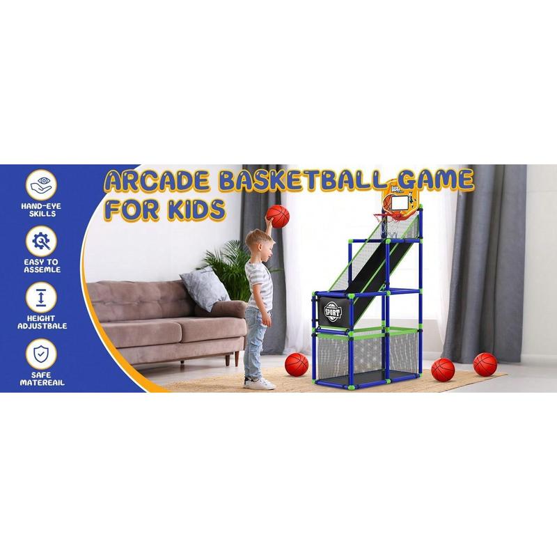 Kids Basketball Hoop Arcade Game W Electronic Scoreboard Cheer Sound, Basketball Hoop Indoor Outdoor W 4 Balls, Basketball Game Toys Gifts For Kids 3-6 5-7 8-12 Toddlers Boys Girls