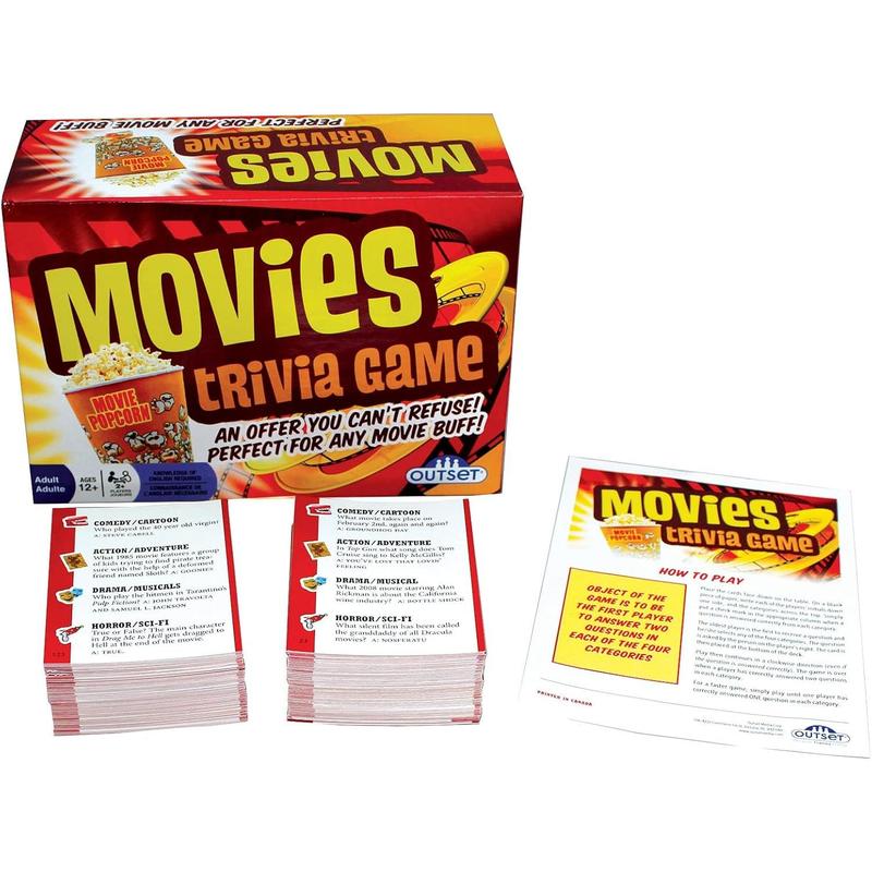 Cobble Hill Puzzle Company Ltd. Outset Media Movies Trivia Game - Party Game - Family Game - Travel Game - Fun and Easy to Play - 1200 Trivia Questions - for 2 or More Players - Ages 12+