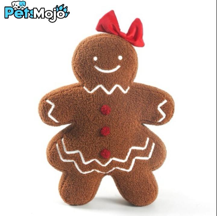 Christmas gingerbread girl shaped throw pillow, 1 count cute warm plush cushion, interactive plush toys, bedroom pillow, christmas gift for men & women, cuddly plush comfort toys, pets plush toys, household decorative throw pillow, stuffed toys for adult