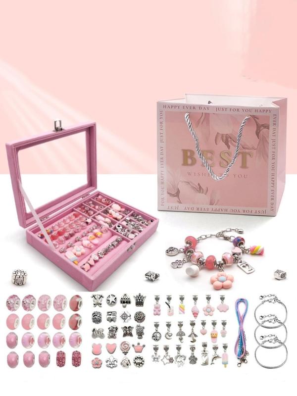 9 Grid Jewelry Making Kit, Cute Flower Design Beads & Accessories, DIY Jewelry Making Supplies for Bracelet Necklace Earrings