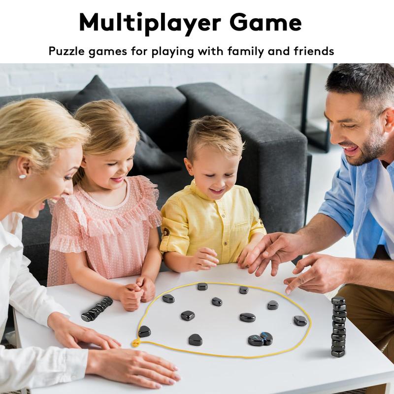 2024 New Fun Magnetic Chess Game,Double- player Table Top boardgames with 20 Stones and String,Family Games Party Game Kollide game for Kids and Adults,tapple game,Sequence board game,TriggleGames Educational Chess for TrainingThinking Ability