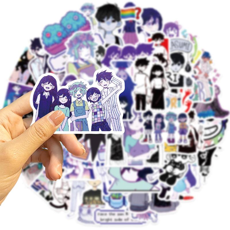 Cartoon Omori Sticker, 50pcs set Creative Funny Sticker, Decorative Sticker for DIY Scrapbooking, Journaling, Gift Wrapping