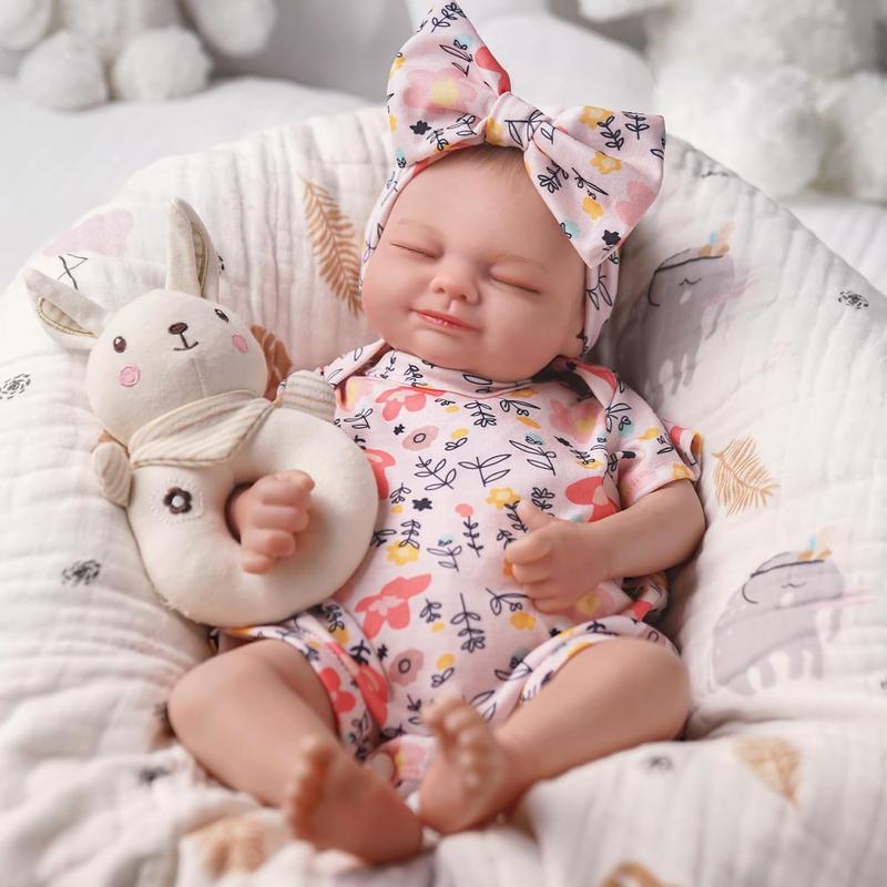 [IN STOCK] Lifelike Reborn Baby Dolls - Skylar, 17-Inch Real Baby Feeling Realistic-Newborn Sweet Smile Sleeping Dolls Girl Handmade Baby Doll That Looks Real for Kids Age 3 +