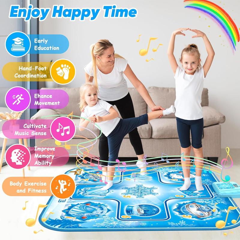 Dance Mat Toys for Girls  , Girls Toys Age 6-8, Gifts for  Year Old Girls, Dance Pad with LED Lights, 6 Game Modes, Built-in Music, Christmas Birthday Gifts for Kids