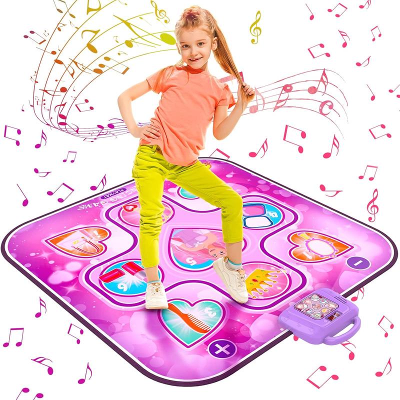 Dance Mat Toys for Girls  , Girls Toys Age 6-8, Gifts for  Year Old Girls, Dance Pad with LED Lights, 6 Game Modes, Built-in Music, Christmas Birthday Gifts for Kids