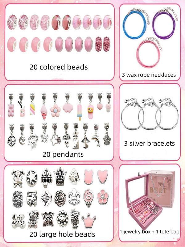 9 Grid Jewelry Making Kit, Cute Flower Design Beads & Accessories, DIY Jewelry Making Supplies for Bracelet Necklace Earrings